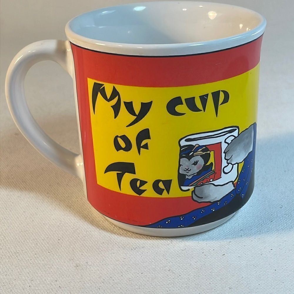 My cup of tea gray cat mug